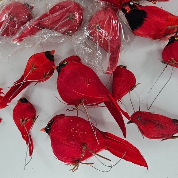 Lot of 25+ Red Cardinal Birds for Floral Arrangements Crafts Wedding - Picture 2 of 8